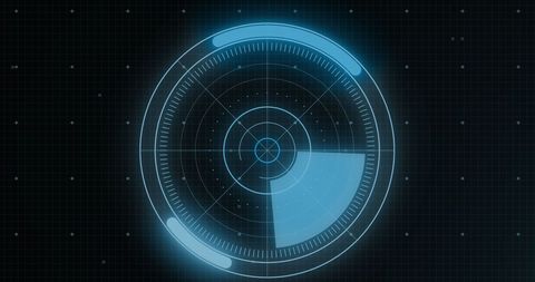 Circular Digital Interface Scanner on Black Background - Download Free Stock Images Pikwizard.com