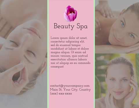 Elegant beauty spa brochure with healing themes