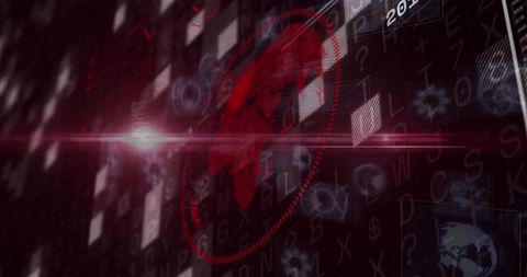 Futuristic Digital World Map with Binary Code