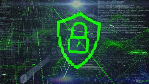 Digital Protection with Cybersecurity Padlock Animation