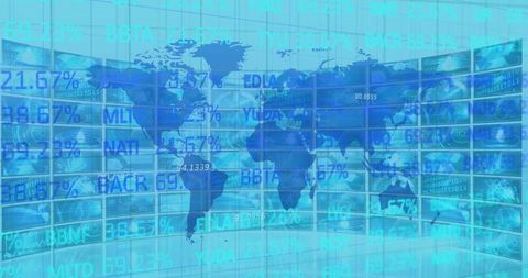 Global Digital Interface with Moving Data Displays