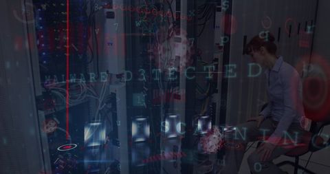 Woman Monitoring Data in Futuristic Server Room Environment - Download Free Stock Images Pikwizard.com