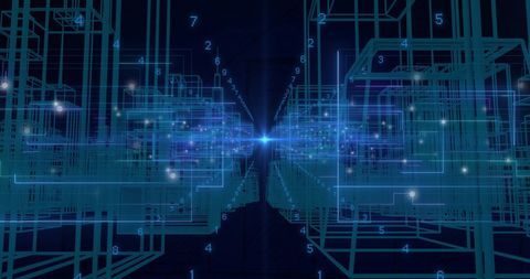 Futuristic Digital Network with Glowing Lines and Numbers - Download Free Stock Images Pikwizard.com