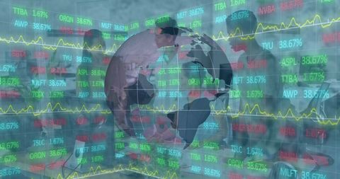 global business meeting with stock market projection - Download Free Stock Images Pikwizard.com