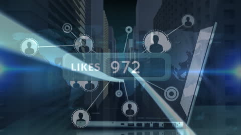 Digital Network Concept with Social Media and Connectivity