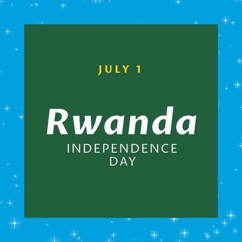 Rwanda Independence Day Concept with Text on Blue Background - Download Free Stock Templates Pikwizard.com