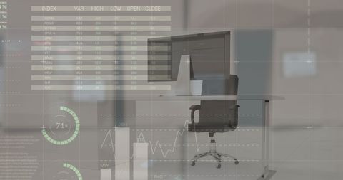Modern Office with Financial Data and Analytics Projections - Download Free Stock Images Pikwizard.com
