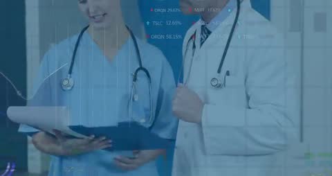 Healthcare Professionals Reviewing Data Insights in Clinic Setting