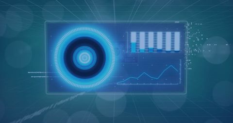 Digital Financial Data Visualization on Blue Interface - Download Free Stock Images Pikwizard.com