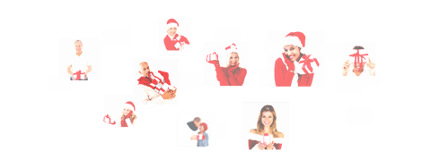 Caucasian People with Santa Hats on Transparent Background for Christmas - Download Free Stock Videos Pikwizard.com
