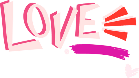 Romantic 3D Pink LOVE Typography on Transparent Background