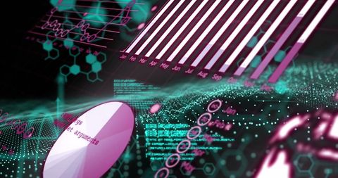 Futuristic Algorithm Analysis with Digital Graphs and Data Charts - Download Free Stock Images Pikwizard.com