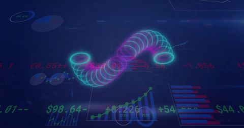 Energetic Data Streams in Financial Analysis Concept