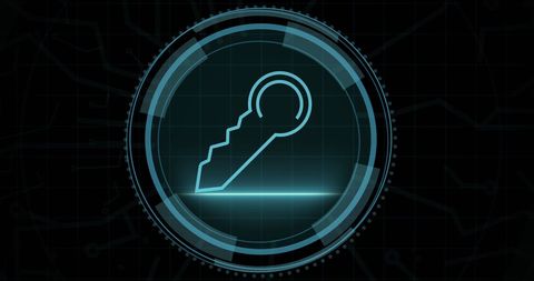 Futuristic Digital Key Icon for Cybersecurity - Download Free Stock Images Pikwizard.com