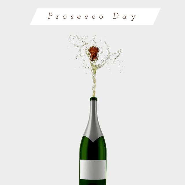 Celebration with Exploding Prosecco Bottle on Prosecco Day - Download Free Stock Templates Pikwizard.com