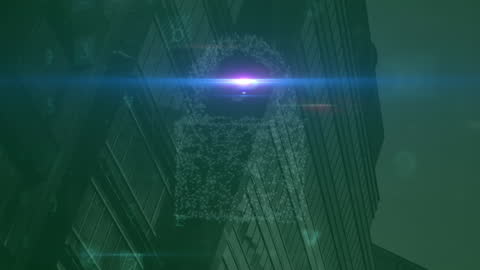 Digital Security Concept with Padlock and Futuristic Glow