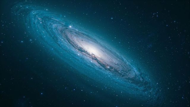 Magnificent spiral galaxy in deep space