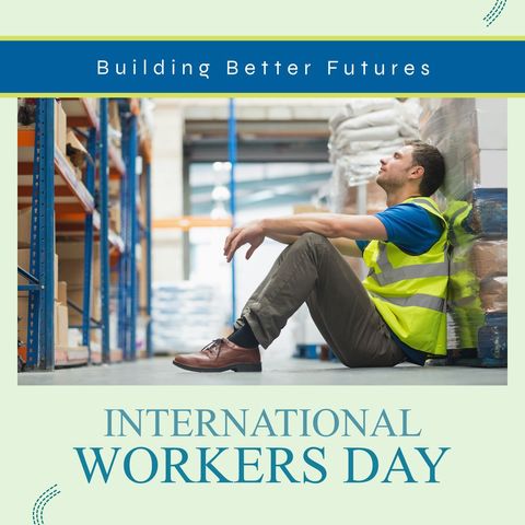 Warehouse Worker Resting on International Workers Day - Download Free Stock Templates Pikwizard.com