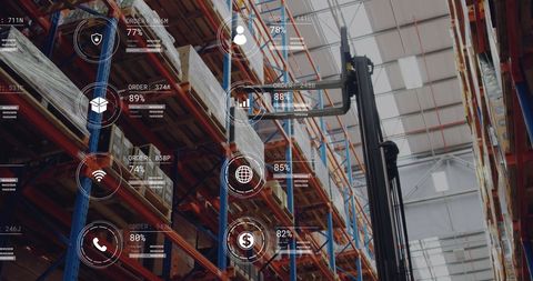 Warehouse Management with Futuristic Data Technology - Download Free Stock Images Pikwizard.com
