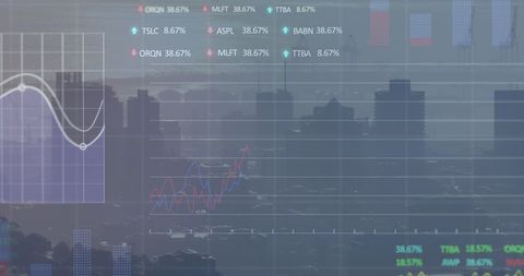 Financial Visualization Overlooking Urban Cityscape - Download Free Stock Images Pikwizard.com