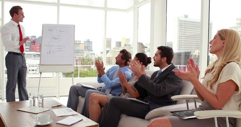 Business Team Engaged in Office Presentation Meeting - Download Free Stock Images Pikwizard.com