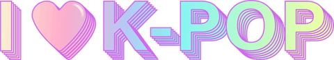 I Love K-POP 3D Pastel Text on Transparent Background