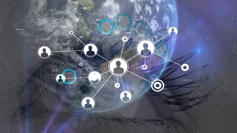Digital Global Networking Overlay on Earth with Eye