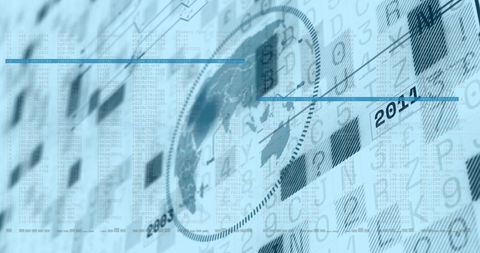 Abstract Financial Data Processing with Globe Graphic - Download Free Stock Images Pikwizard.com