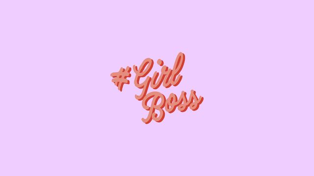 #GirlBoss Empowerment Quote in Stylish Orange Text on Pastel Pink Background - Download Free Stock Videos Pikwizard.com