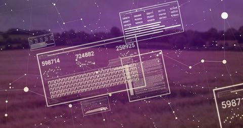 Projecting Holographic Data Panels over Twilight Field with Futuristic Keyboard Grid