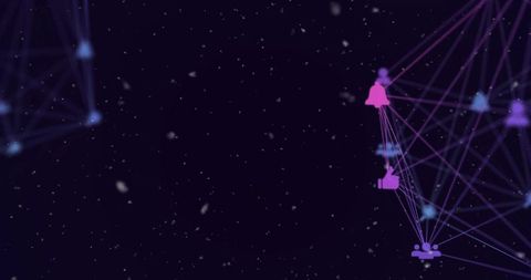 Futuristic Network Connections Over Starry Sky - Download Free Stock Images Pikwizard.com