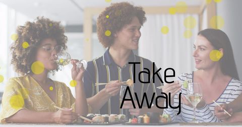 Diverse Friends Enjoying Sushi and Wine at Home Gathering