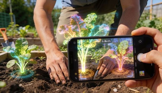 Ar gardening: smartphone scanning holographic seedlings for precision backyard farming