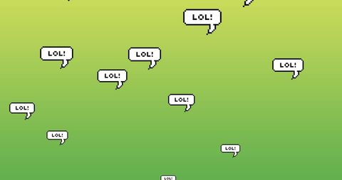 Lol speech bubbles on green gradient background