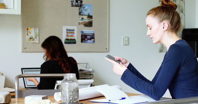 Two Professional Women Working in Modern Office Environment - Download Free Stock Images Pikwizard.com