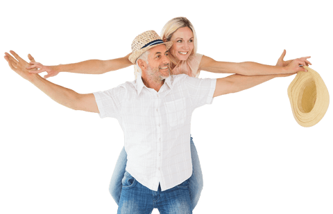 Celebrating Life and Laughter with Piggyback Fun Couple Transparent