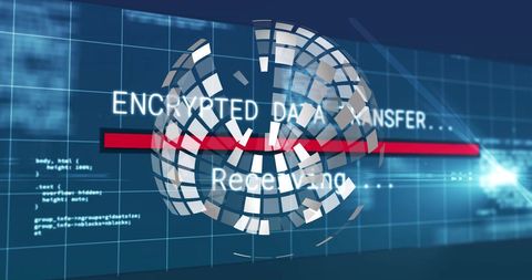 Global Concept of Secure Encrypted Data Transfer - Download Free Stock Images Pikwizard.com