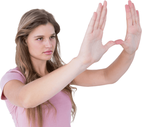 transparent image of woman making hand frame gesture - Download Free Stock Videos Pikwizard.com