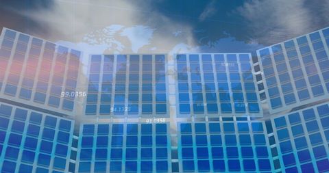 Global Finance and Renewable Energy Concept with Solar Panels - Download Free Stock Images Pikwizard.com
