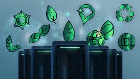 Sustainable Technology Holograms Above Data Servers