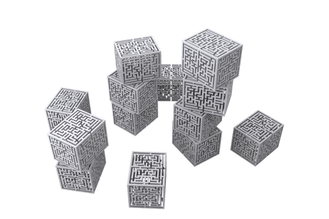 transparent digital cube maze configuration conceptual art - Download Free Stock Videos Pikwizard.com