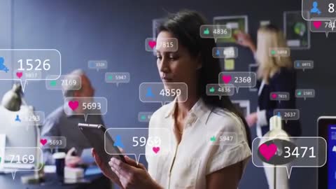 Marketer Analyzing Digital Metrics in Modern Workspace