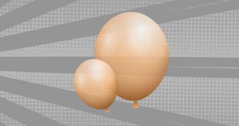 Floating beige balloons against digital grey background
