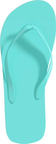 Digital blue flip-flop illustration on transparent background