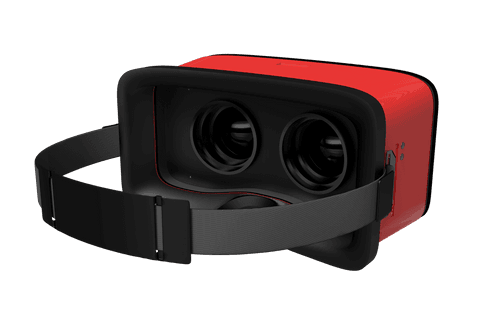Digital vr headset on transparent background, virtual reality goggles