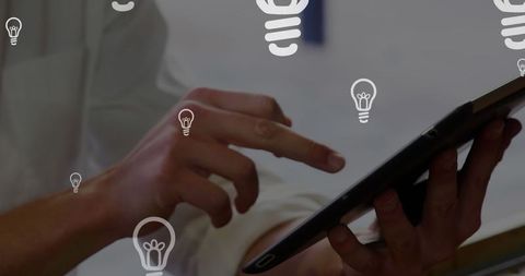 Innovative ideas concept with digital tablet