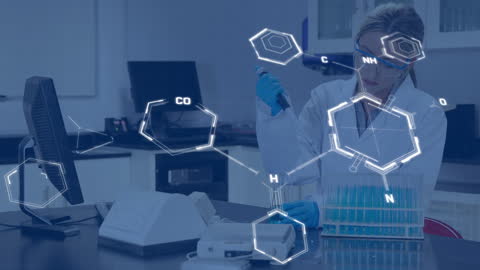 Female Scientist Analyzing Samples in High-Tech Laboratory