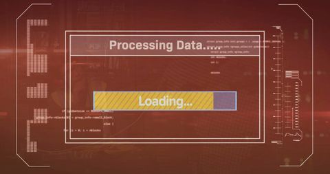 Computer Screen with Data Processing and Loading Bar - Download Free Stock Images Pikwizard.com