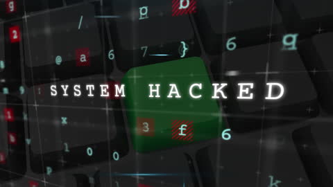 Cybersecurity Breach Illustrated by Compromised Keyboard