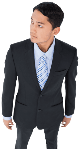 Confident Businessman Standing Isolated Transparent Background
